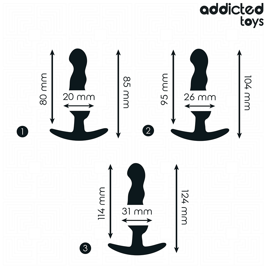 ADDICTED TOYS - SET OF 3 SILICONE ANAL PLUG MODEL 1