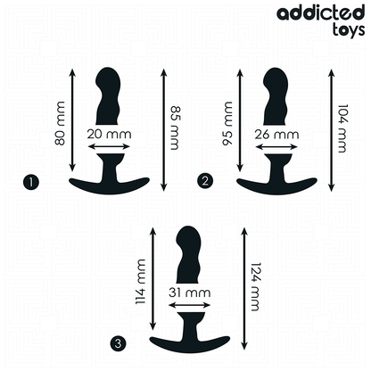 ADDICTED TOYS - SET OF 3 SILICONE ANAL PLUG MODEL 1
