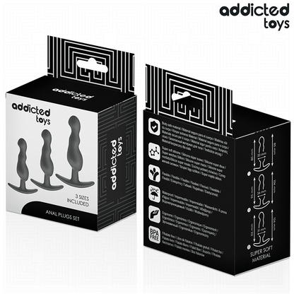 ADDICTED TOYS - SET DE 3 PLUG ANAL SILICONA MODELO 1