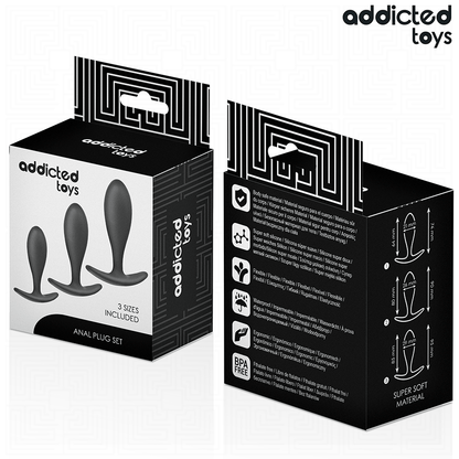 ADDICTED TOYS - SET DE 3 PLUG ANAL SILICONA MODELO 2