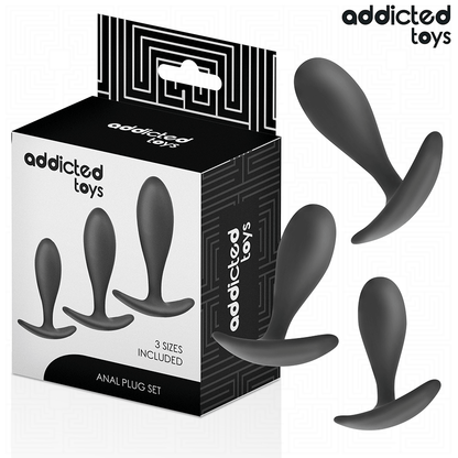 ADDICTED TOYS - SET DE 3 PLUG ANAL SILICONA MODELO 2
