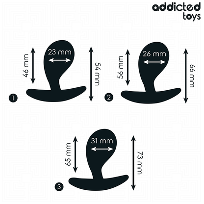 ADDICTED TOYS - SET OF 3 SILICONE ANAL PLUG MODEL 3
