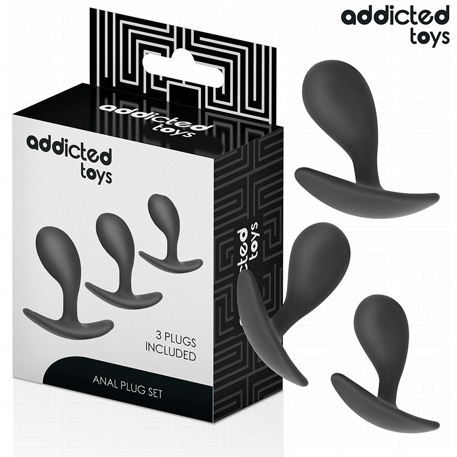 ADDICTED TOYS - SET DE 3 PLUG ANAL SILICONA MODELO 3