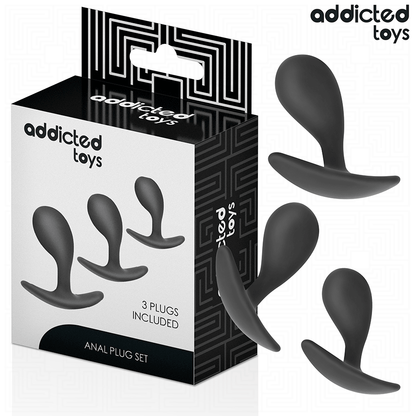 ADDICTED TOYS - SET DE 3 PLUG ANAL SILICONA MODELO 3