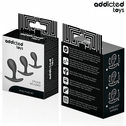 ADDICTED TOYS - SET DE 3 PLUG ANAL SILICONA MODELO 3
