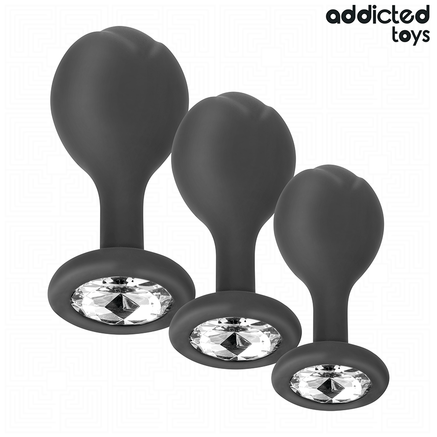 ADDICTED TOYS - SET OF 3 ANAL SILICONE PLUG WITH JEWEL