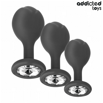 ADDICTED TOYS - SET OF 3 ANAL SILICONE PLUG WITH JEWEL
