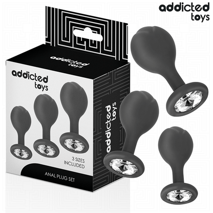 ADDICTED TOYS - SET OF 3 ANAL SILICONE PLUG WITH JEWEL