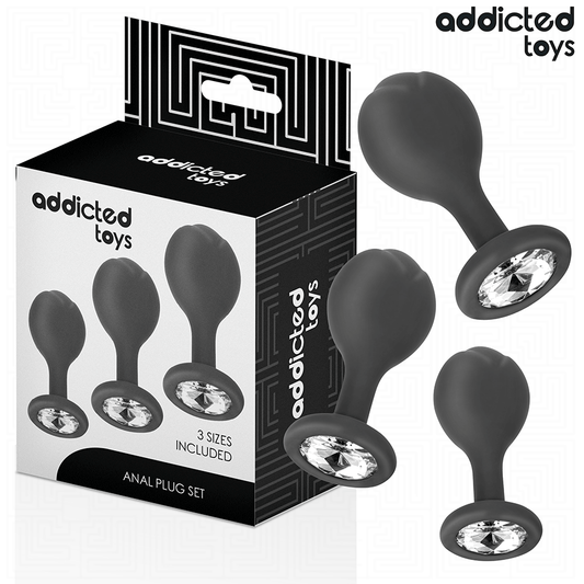 ADDICTED TOYS - SET DE 3 PLUG SILICONA ANAL CON JOYA