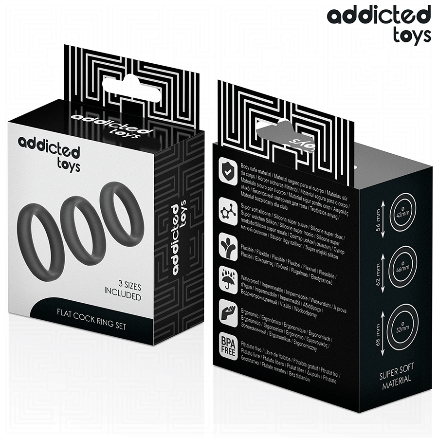 ADDICTED TOYS - SET DE ANILLOS SILICONA PLANOS