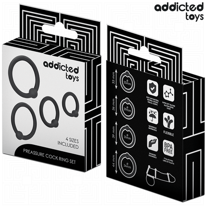 ADDICTED TOYS - SET ANILLOS SILICONA DE PRESIÓN