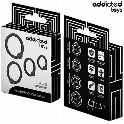 ADDICTED TOYS - SET ANILLOS SILICONA DE PRESIÓN