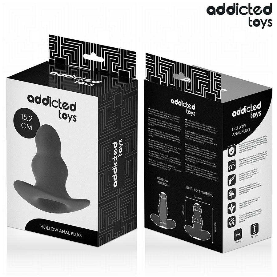 ADDICTED TOYS - HOLLOW SILICONE ANAL PLUG SIZE XXL 15.2 CM