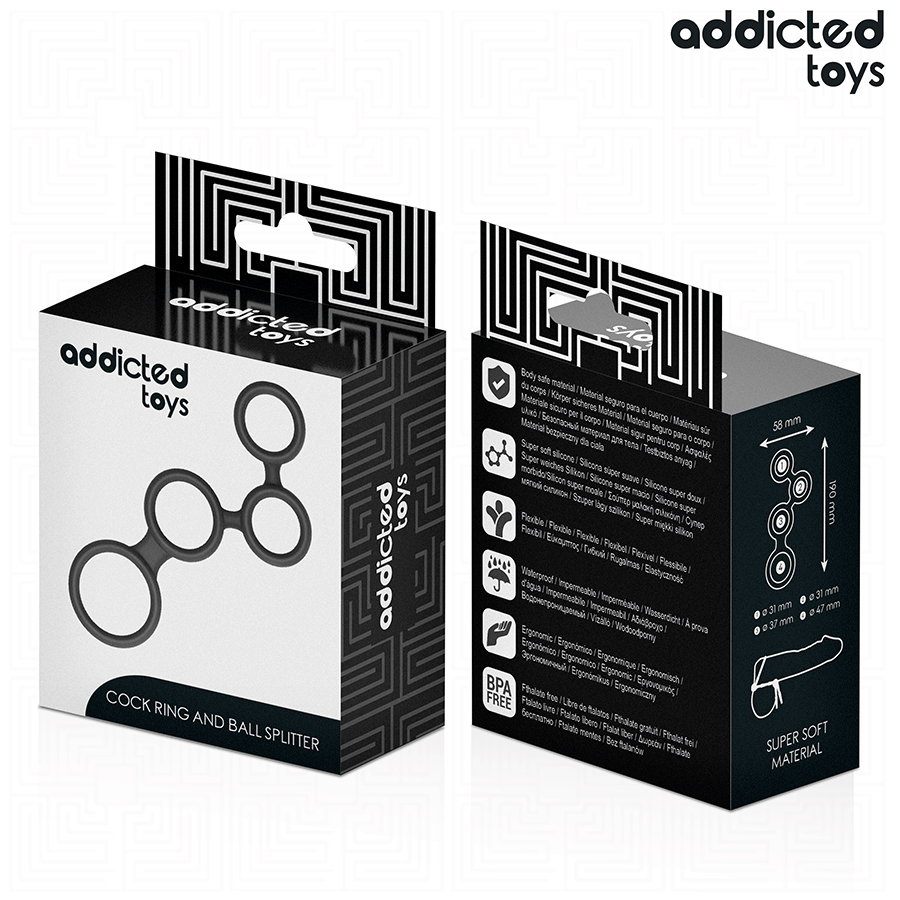 ADDICTED TOYS - ANILLO PARA EL PENE CON DIVISORES PARA TESTÍCULOS