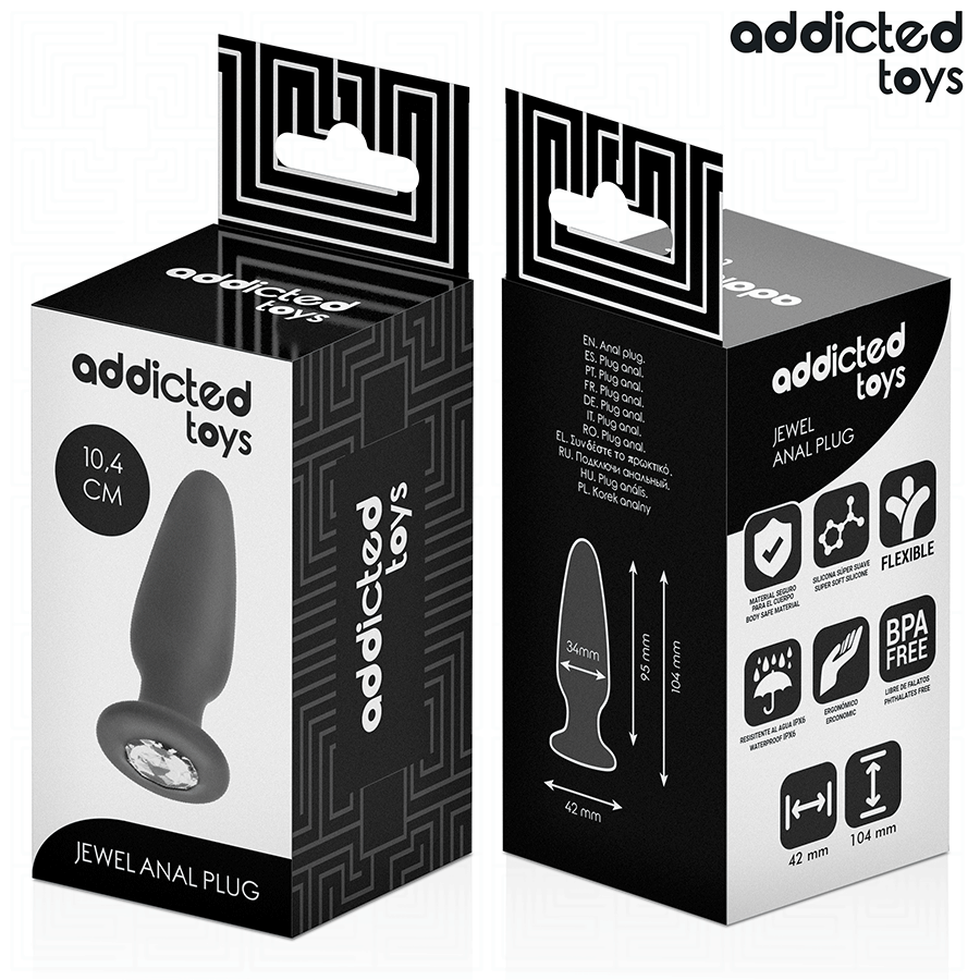 ADDICTED TOYS - ANAL PLUG WITH SILICONE JEWEL SIZE M 10.4 CM