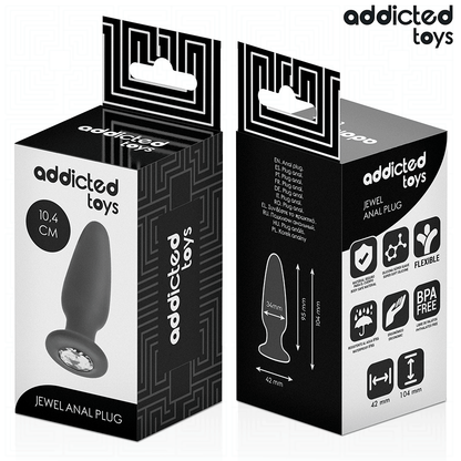 ADDICTED TOYS - PLUG ANAL CON JOYA SILICONA TALLA M 10,4 CM