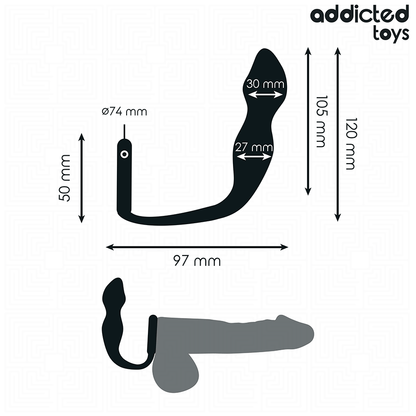 ADDICTED TOYS - ANAL PLUG WITH SILICONE RING MODEL 2