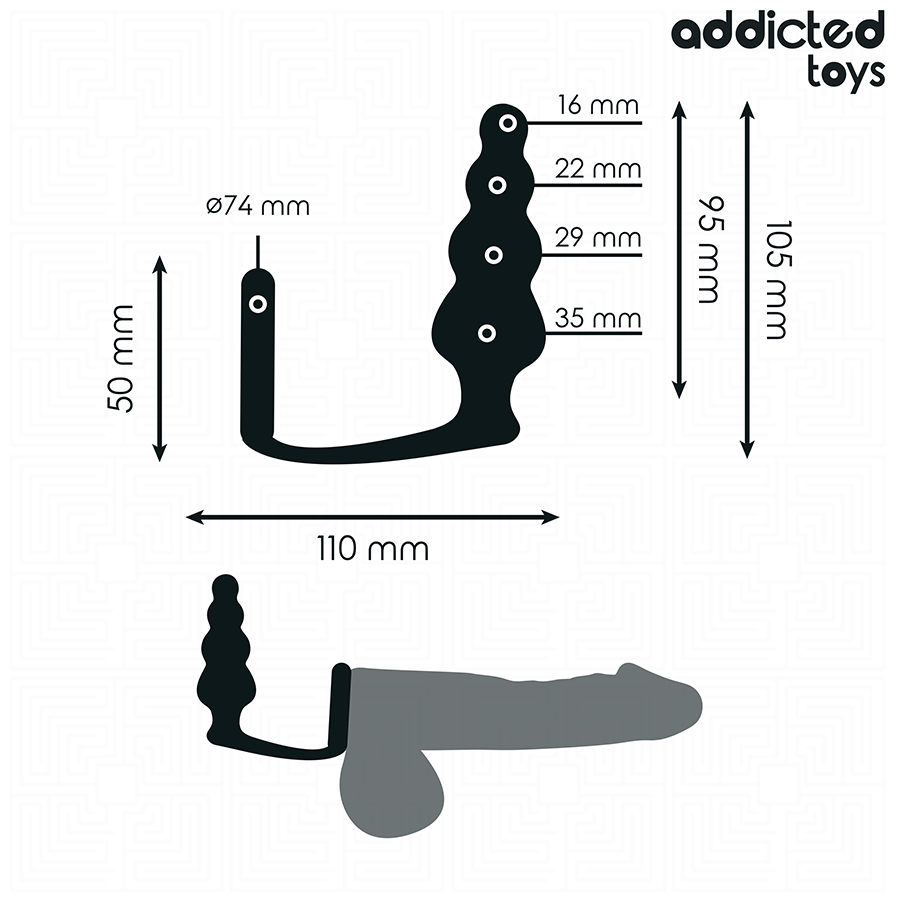 ADDICTED TOYS - PLUG ANAL CON ANILLO SILICONA MODELO 5