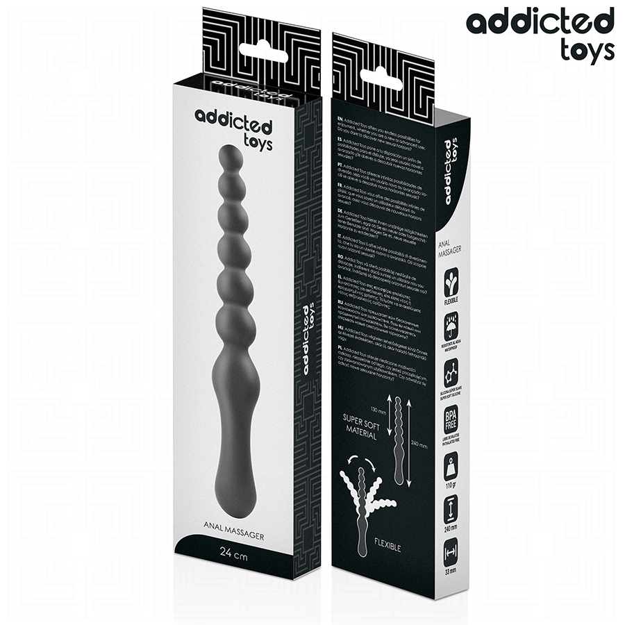ADDICTED TOYS - DOUBLE SILICONE ANAL MASSAGER 24 CM