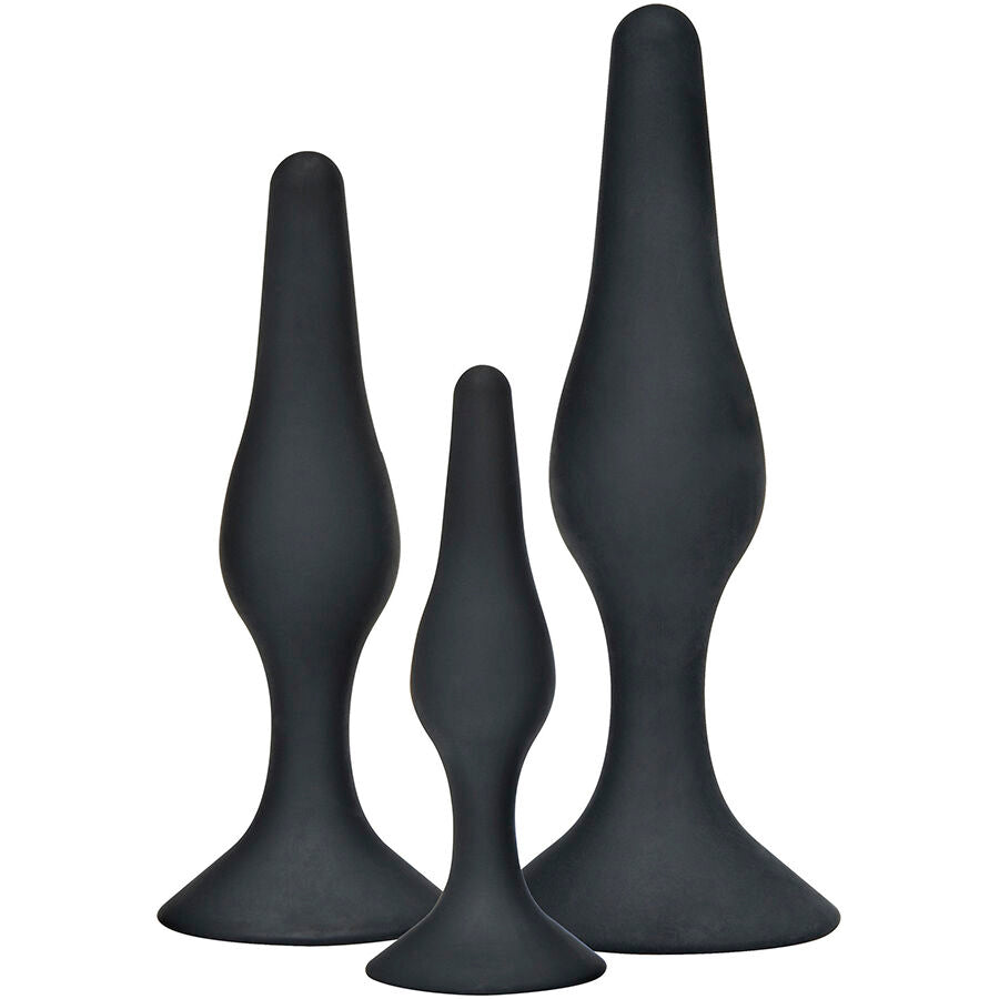 TOYJOY - ANAL PLAY CURVY COMPANIONS PLUG ANAL 3 PIEZAS NEGRO