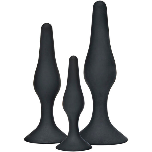 TOYJOY - ANAL PLAY CURVY COMPANIONS PLUG ANAL 3 PIEZAS NEGRO