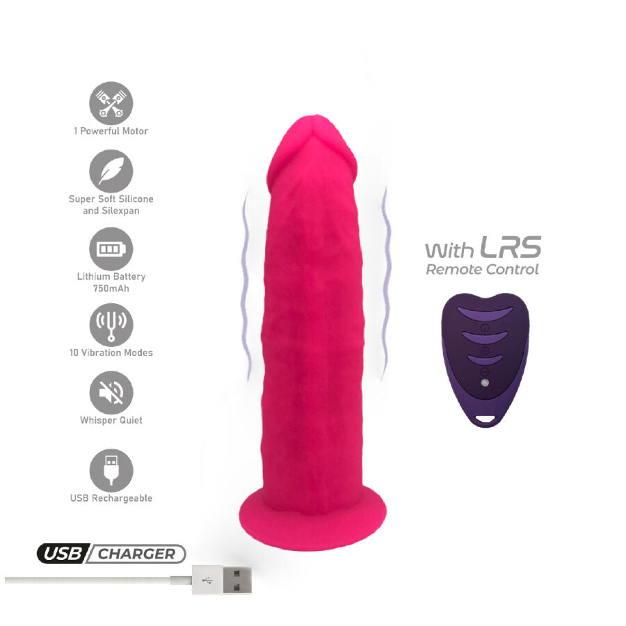 SILEXD - REALISTIC PENIS MODEL 2 PINK + LRS REMOTE CONTROL 17 CM