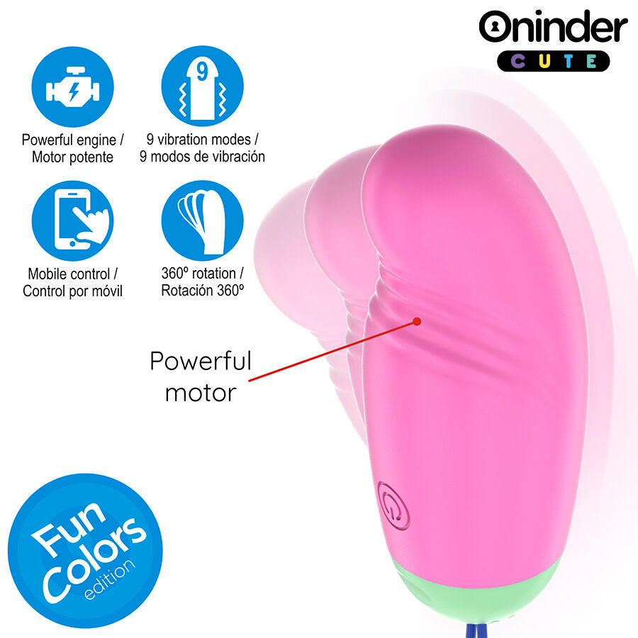 ONINDER CUTE - LOVE PLEASURE 360° VIBRATING-ROTATING SILICONE EGG - FREE GLOBAL APP