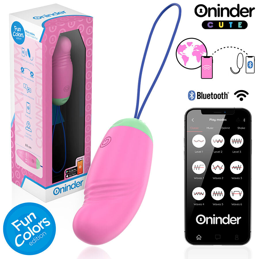 ONINDER CUTE - LOVE PLEASURE 360° VIBRATING-ROTATING SILICONE EGG - FREE GLOBAL APP