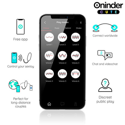 ONINDER CUTE - LOVE PLEASURE VIBRATING EGG - ROTATING SILICONE GEMS - FREE GLOBAL APP