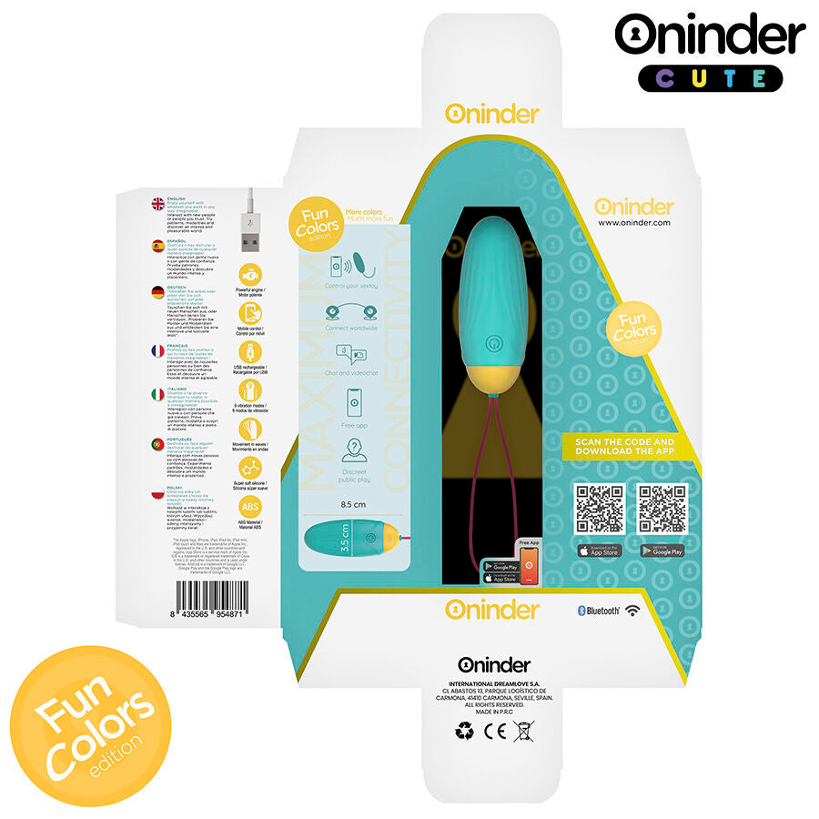 ONINDER CUTE - LOVE PLEASURE VIBRATING EGG - ROTATING SILICONE GEMS - FREE GLOBAL APP