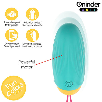 ONINDER CUTE - LOVE PLEASURE VIBRATING EGG - ROTATING SILICONE GEMS - FREE GLOBAL APP