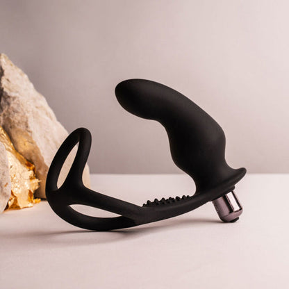 ROCKS-OFF-RO-ZEN RRO ANAL PLUG WITH VIBRATING RING FOR BLACK PENIS