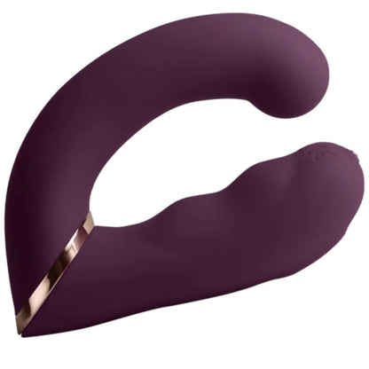 ROCKS- OFF - GEMINI VIBRADOR DUAL PUNTO G Y ESTIMULADOR CLÍTORIS MORADO