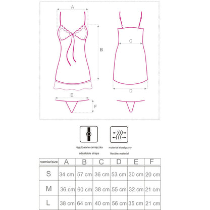 LIVCO CORSETTI FASHION - LUISE 1710 BABYDOLL + TANGA NEGRO XL