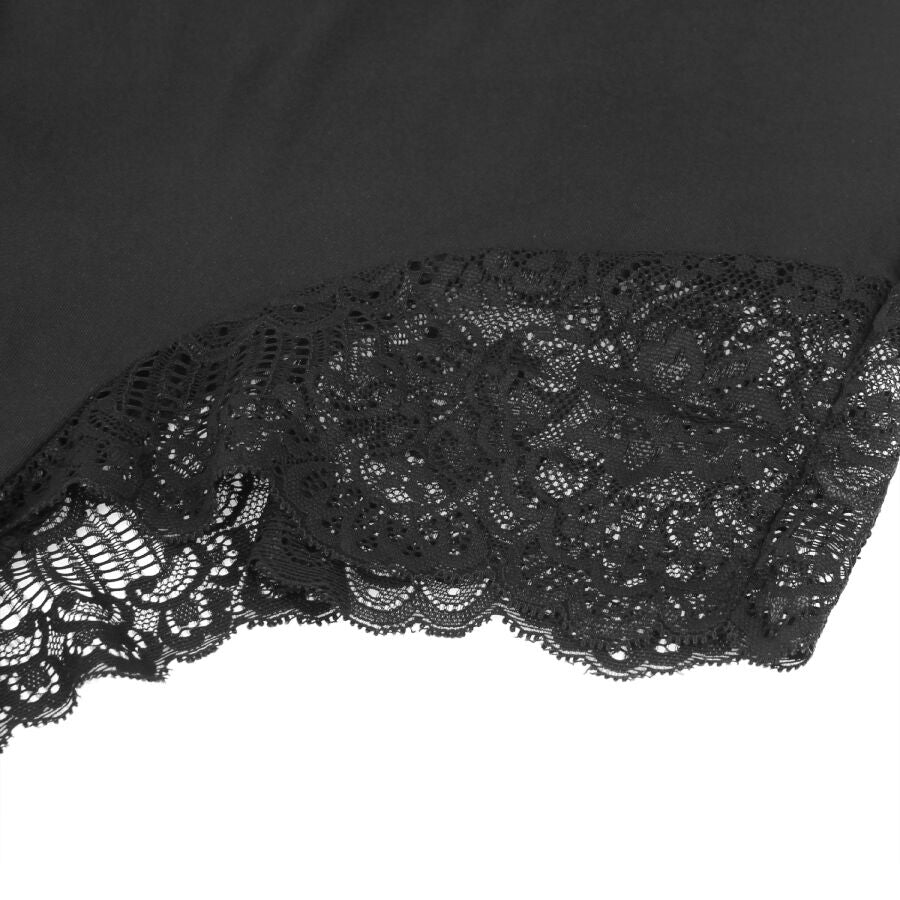 SUBBLIME - TEDDY DETALLE ENCAJE FLORAL NEGRO L/XL