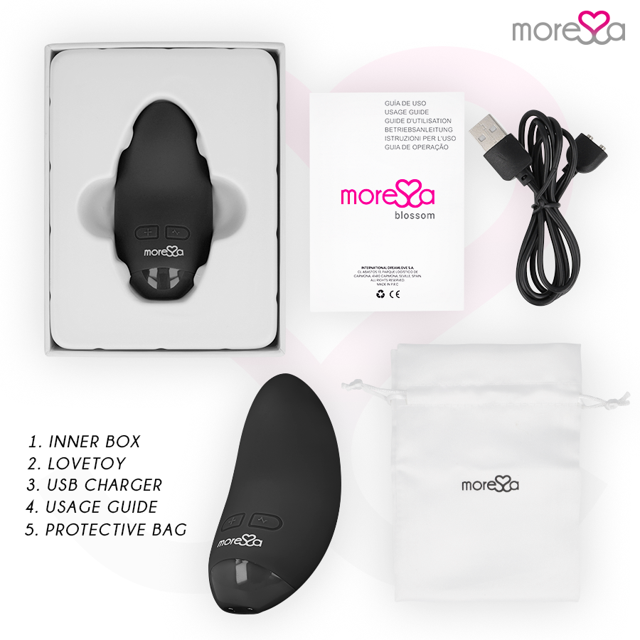 MORESSA - BLOSSOM MASSAGEADOR PESSOAL PRETO