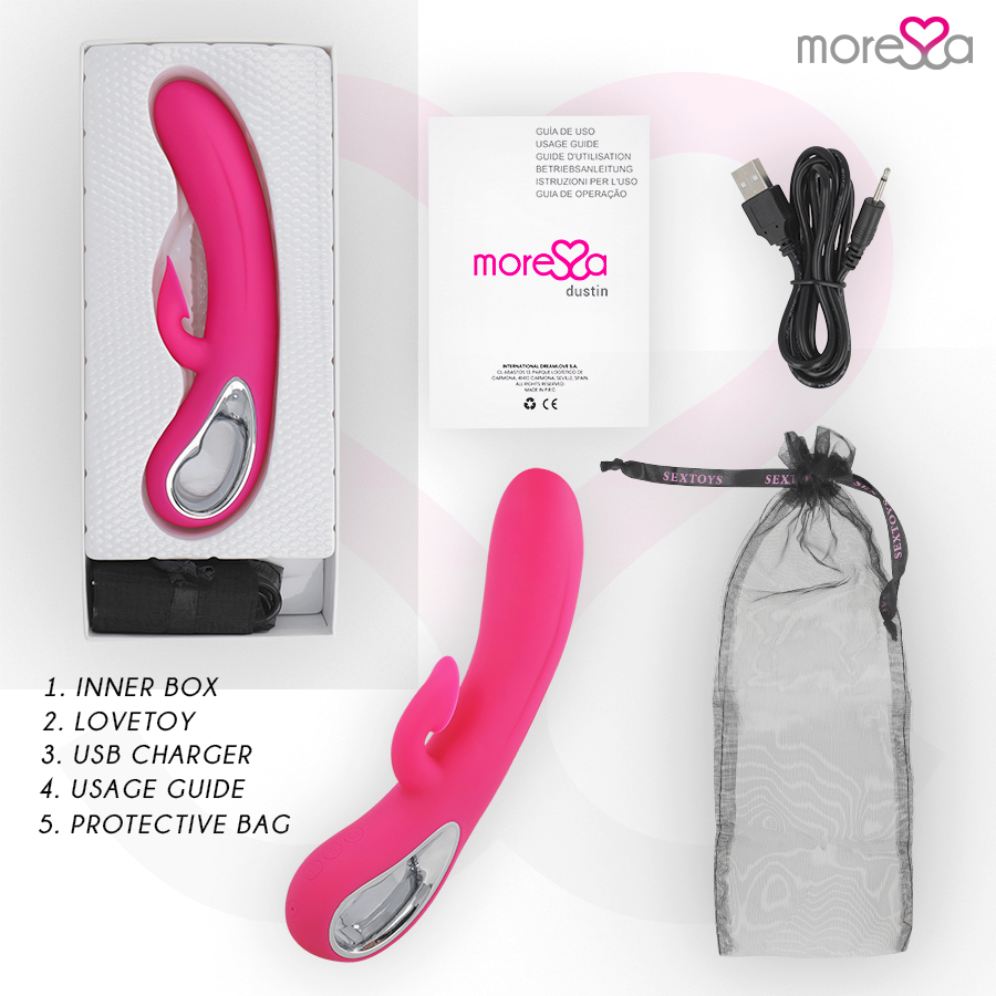 MORESSA - DUSTIN SUCCIONADOR CLITORIAL Y POTENTE VIBRACIÓN PREMIUM SILICONE RECARGABLE