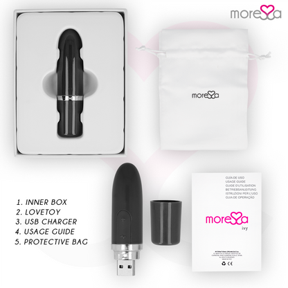 MORESSA - IVY MASAJEADOR SIMULADOR LABIAL DE VIAJE NEGRO