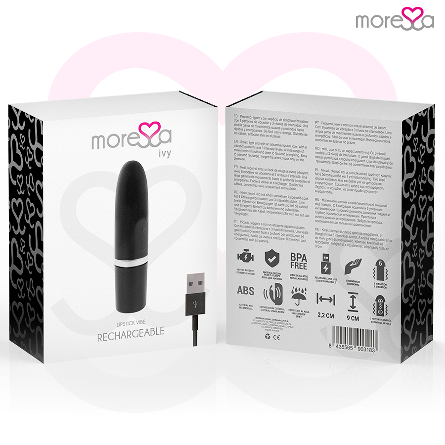 MORESSA - IVY TRAVEL LIP SIMULATOR MASSAGER BLACK