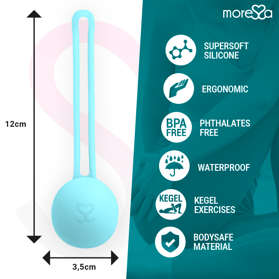 MORESSA - OSIAN ONE PELVIC FLOOR TRAINING 51g PREMIUM SILICONE TURQUOISE