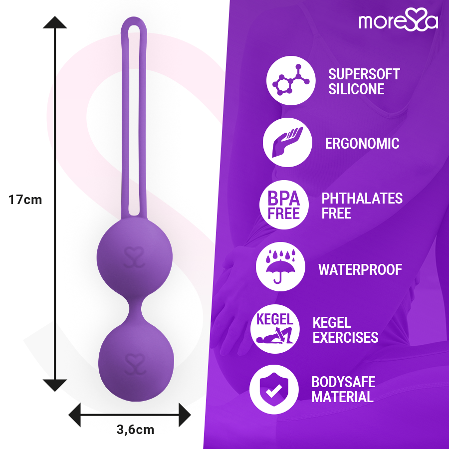 MORESSA - OSIAN THREE PELVIC FLOOR TRAINING 85 gr PREMIUM SILICONE PURPLE