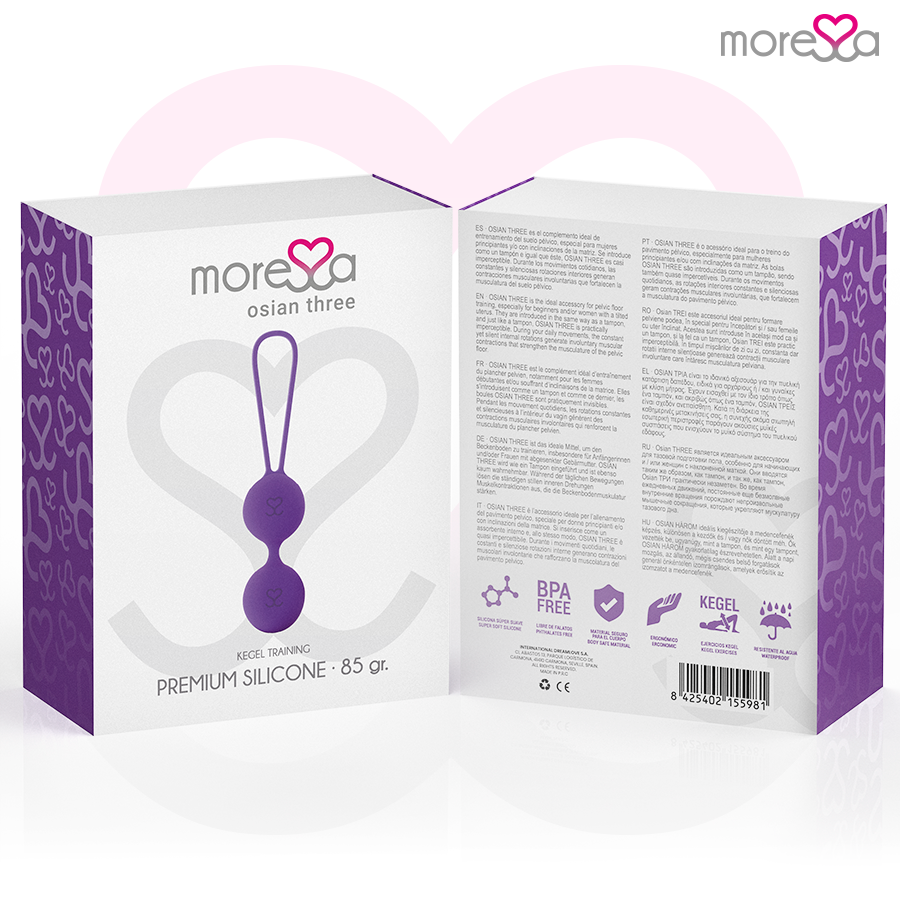 MORESSA - OSIAN THREE PELVIC FLOOR TRAINING 85 gr PREMIUM SILICONE PURPLE