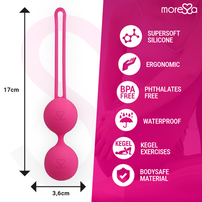 MORESSA - OSIAN THREE ENTRENAMIENTO SUELO PELVICO 85 gr PREMIUM SILICONA ROSA