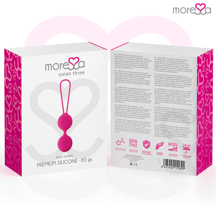 MORESSA - OSIAN THREE ENTRENAMIENTO SUELO PELVICO 85 gr PREMIUM SILICONA ROSA