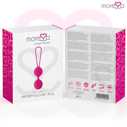 MORESSA - OSIAN THREE ENTRENAMIENTO SUELO PELVICO 85 gr PREMIUM SILICONA ROSA