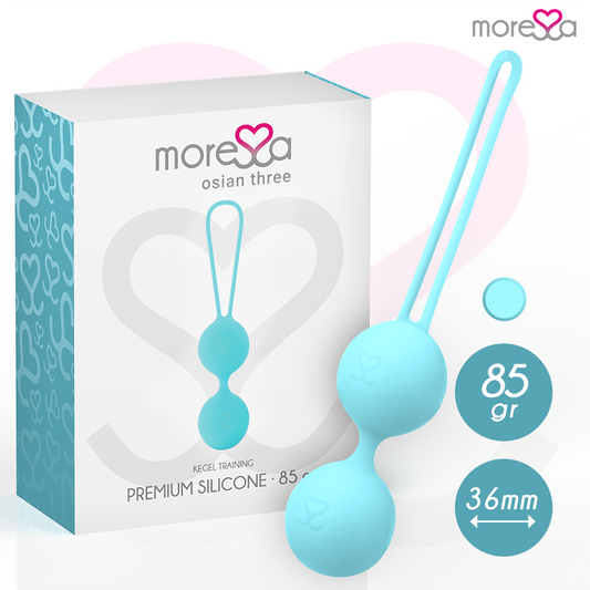 MORESSA - OSIAN THREE PELVIC FLOOR TRAINING 85 gr PREMIUM SILICONE TURQUOISE
