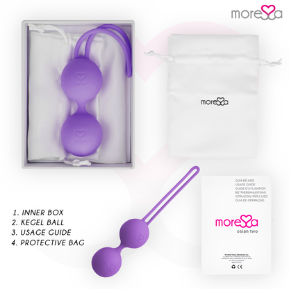 MORESSA - OSIAN TWO PELVIC FLOOR TRAINING 101g PREMIUM SILICONE PURPLE