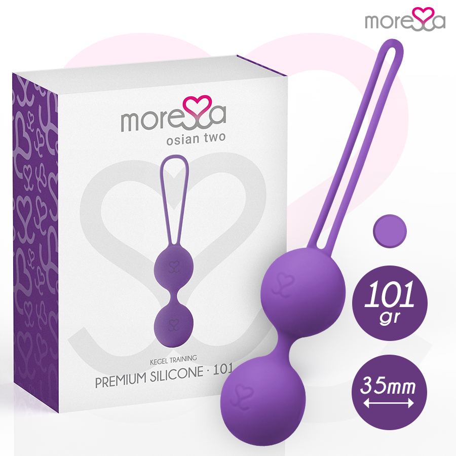 MORESSA - OSIAN TWO PELVIC FLOOR TRAINING 101g PREMIUM SILICONE PURPLE