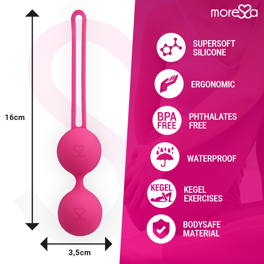 MORESSA - OSIAN TWO PELVIC FLOOR TRAINING 101g PREMIUM PINK SILICONE