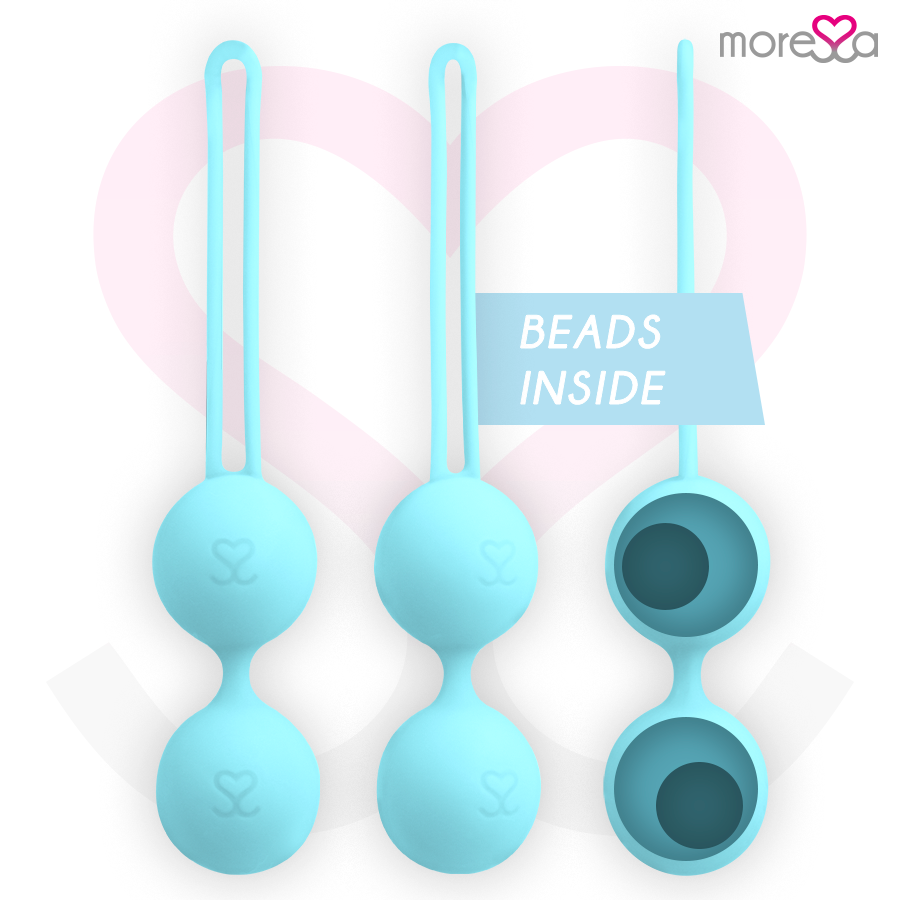MORESSA - OSIAN TWO PELVIC FLOOR TRAINING 101g PREMIUM SILICONE TURQUOISE